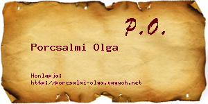 Porcsalmi Olga névjegykártya