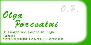 olga porcsalmi business card